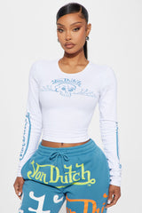Von Dutch Skull Long Sleeve Top - White/combo