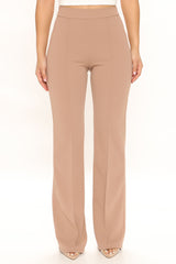 Victoria High Waisted Dress Pants - Taupe