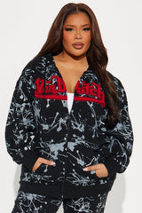 Von Dutch Abstract Zip Up Hoodie - Charcoal/combo