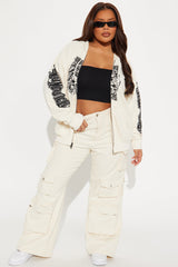 Von Dutch Novelty Print Sweatshirt - Cream/combo