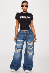 Staying Involved Rip And Repair Jeans - Dark Wash