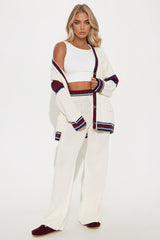 Rich Again Sweater Pant Set - Cream/combo