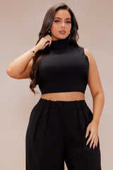 Serena Wide Leg Trouser Pant Set - Black