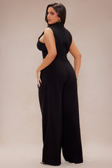 Serena Wide Leg Trouser Pant Set - Black