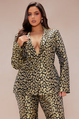 Stepping Out Leopard Suit Set - Chartreuse