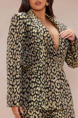 Stepping Out Leopard Suit Set - Chartreuse