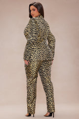 Stepping Out Leopard Suit Set - Chartreuse
