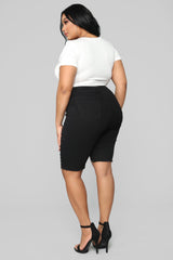 Playing It Cool Denim Bermudas - Black