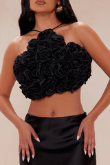 Molly Satin Skirt Set - Black