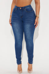 Vibe Check Curvy Stretch Skinny Jeans - Dark Wash