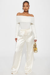 Elevate You Satin Pant - Cream