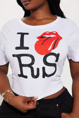 I Love Rolling Stones Baby Tee - White