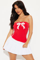 Rise And Shine Lace Top - Red