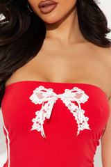 Rise And Shine Lace Top - Red