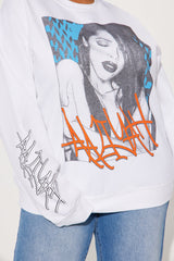 Aaliyah Crew Neck Sweatshirt - White