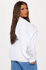 Aaliyah Crew Neck Sweatshirt - White