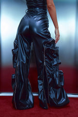 Barely Holdin' On Faux Leather Pant - Black
