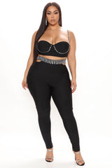 Stud At The Club Pant Set - Black