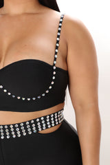 Stud At The Club Pant Set - Black