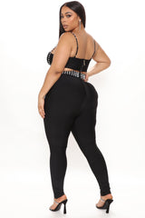 Stud At The Club Pant Set - Black