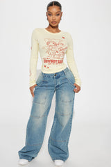 Precious Moments Cowboy Shop Long Sleeve Top - Yellow