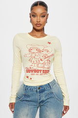Precious Moments Cowboy Shop Long Sleeve Top - Yellow