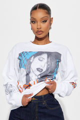 Aaliyah Crew Neck Sweatshirt - White