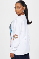 Aaliyah Crew Neck Sweatshirt - White