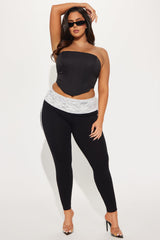 Broken Dreams Lace Striped Legging - Black