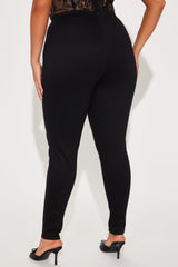 Tasha Pintuck Ponte Legging - Black
