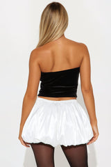 Bow Life Bubble Hem Skirt Set - Black/White