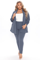 Business Classy Blazer Pant Set - Blue