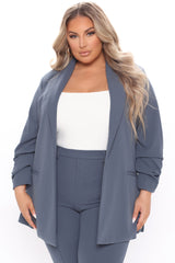 Business Classy Blazer Pant Set - Blue
