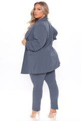 Business Classy Blazer Pant Set - Blue