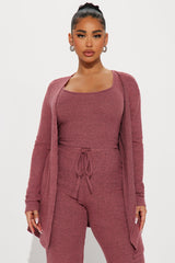 Calm N Cozy 3 Piece Pant Set - Mauve