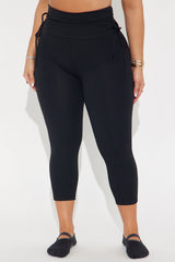 Roll Up Super Soft Active Capri Legging - Black