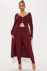 Sasha Flyaway Sweater Pant Set - Burgundy