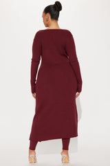 Sasha Flyaway Sweater Pant Set - Burgundy