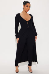 Sasha Flyaway Sweater Pant Set - Black