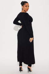 Sasha Flyaway Sweater Pant Set - Black