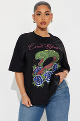 Count Your Blessings Dragon Graphic Tee - Black