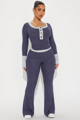Easy Everyday Flare Pant Set - Navy/combo