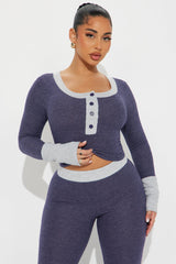 Easy Everyday Flare Pant Set - Navy/combo