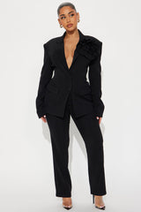 Rosetta Blazer Pant Set - Black