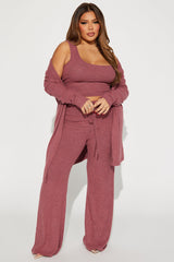 Calm N Cozy 3 Piece Pant Set - Mauve