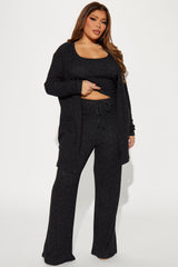 Calm N Cozy 3 Piece Pant Set - Black
