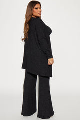 Calm N Cozy 3 Piece Pant Set - Black