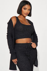 Calm N Cozy 3 Piece Pant Set - Black