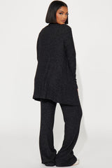 Calm N Cozy 3 Piece Pant Set - Black