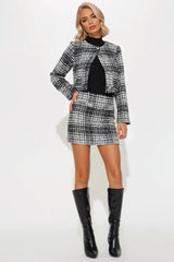 Kate Tweed Mini Skirt Set - Black/combo